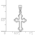 Lade das Bild in den Galerie-Viewer, 14k White Gold Polished Cut Out Cross Pendant Charm
