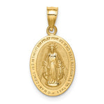 將圖片載入圖庫檢視器 14k Yellow Gold Blessed Virgin Mary Miraculous Medal Oval Pendant Charm

