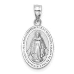 Lataa kuva Galleria-katseluun, 14K White Gold Blessed Virgin Mary Miraculous Medal Oval Pendant Charm
