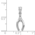 Load image into Gallery viewer, 14k White Gold Wishbone Pendant Charm

