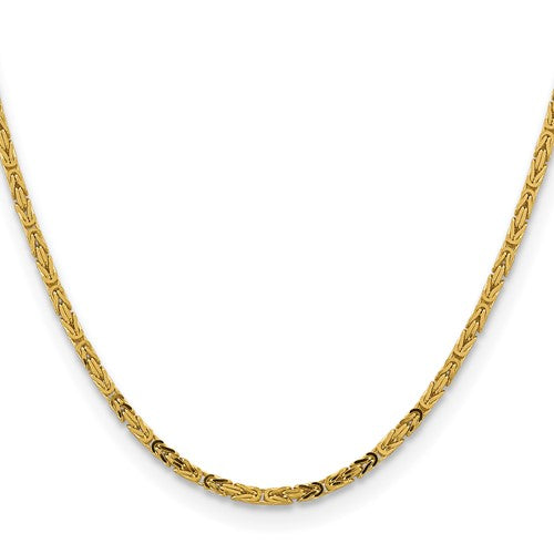 14K Yellow Gold 2.5mm Byzantine Bracelet Anklet Choker Necklace Pendant Chain