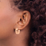 Indlæs billede til gallerivisning 14K Rose Gold 17mm x 5.5mm Classic Round Hoop Earrings
