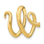 Cargar imagen en el visor de la galería, 14k Yellow Gold Initial Letter W Cursive Chain Slide Pendant Charm
