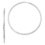 Load image into Gallery viewer, 14K White Gold 55mmx1.35mm Square Tube Round Hoop Earrings
