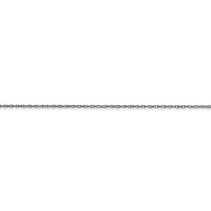 14k White Gold 0.60mm Thin Cable Rope Necklace Pendant Chain