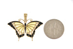Carregar imagem no visualizador da galeria, 14k Yellow Gold with Enamel Yellow Butterfly Pendant Charm
