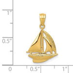 Kép betöltése a galériamegjelenítőbe: 14k Yellow Gold Sailboat Sailing Nautical Pendant Charm
