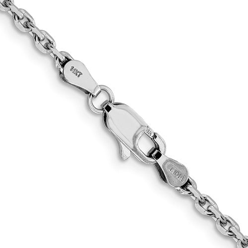 14K White Gold 2.50mm Diamond Cut Cable Bracelet Anklet Choker Necklace Pendant Chain
