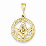 Indlæs billede til gallerivisning 14k Yellow Gold Masonic Pendant Charm - [cklinternational]

