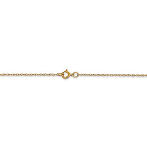14k Yellow Gold 0.60mm Thin Cable Rope Necklace Pendant Chain