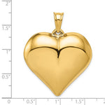 画像をギャラリービューアに読み込む, 14k Yellow Gold Large Puffed Heart Hollow 3D Pendant Charm
