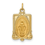 Carica l&#39;immagine nel visualizzatore di Gallery, 14k Yellow Gold Blessed Virgin Mary Miraculous Medal Rectangle Pendant Charm
