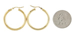 Charger l&#39;image dans la galerie, 14K Yellow Gold 29mm x 3mm Lightweight Round Hoop Earrings
