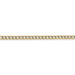 Cargar imagen en el visor de la galería, 14K Yellow Gold with Rhodium 3.4mm Pavé Curb Bracelet Anklet Choker Necklace Pendant Chain Lobster Clasp

