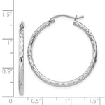 Lataa kuva Galleria-katseluun, Sterling Silver Diamond Cut Classic Round Hoop Earrings 30mm x 2mm
