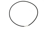 Ladda upp bild till gallerivisning, Black 3mm Rubber Cord Necklace with Sterling Silver Clasp

