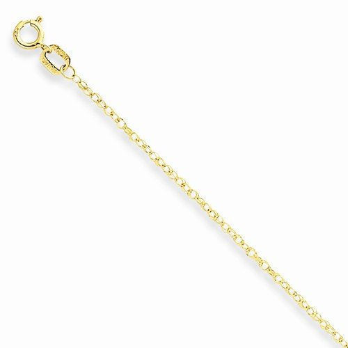 14k Yellow Gold 0.95mm Cable Rope Necklace Pendant Chain