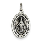 Load image into Gallery viewer, Sterling Silver Blessed Virgin Mary Miraculous Medal Oval Pendant Charm
