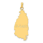 Afbeelding in Gallery-weergave laden, 14k Yellow Gold St. Lucia Island Map Travel Pendant Charm
