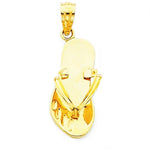 画像をギャラリービューアに読み込む, 14k Yellow Gold Flip Flop Slipper Sandal 3D Pendant Charm
