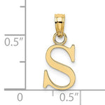 Load image into Gallery viewer, 14K Yellow Gold Uppercase Initial Letter S Block Alphabet Pendant Charm
