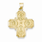 Załaduj obraz do przeglądarki galerii, 14k Yellow Gold Cross Cruciform Four Way Medal Pendant Charm
