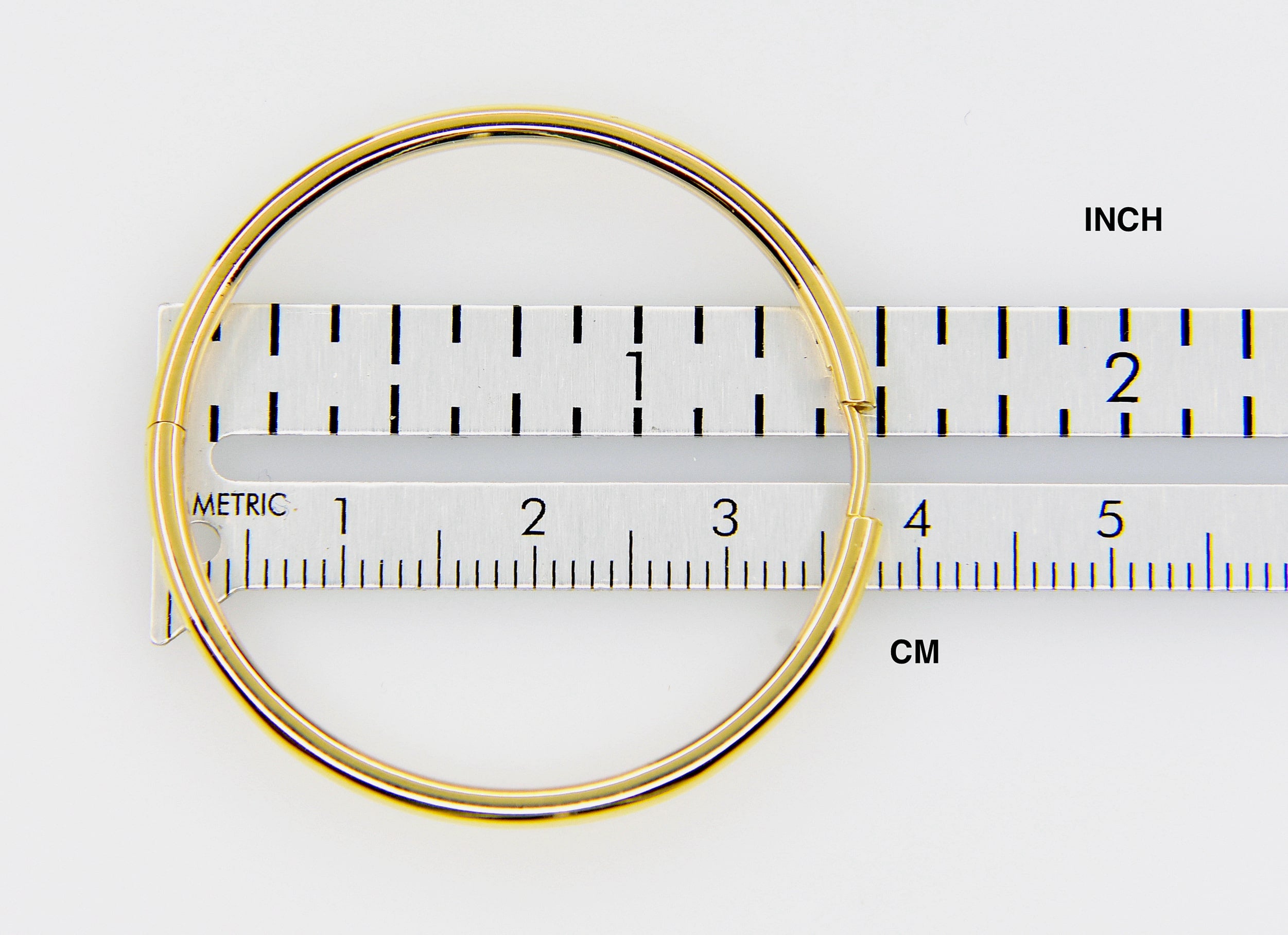 14K Solid Yellow Rose White Gold Classic 38.7mm Round Endless Hinged Hoop Earrings Custom Made To Order