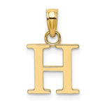 Ladda upp bild till gallerivisning, 14K Yellow Gold Uppercase Initial Letter H Block Alphabet Pendant Charm
