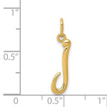 Load image into Gallery viewer, 14K Yellow Gold Lowercase Initial Letter J Script Cursive Alphabet Pendant Charm
