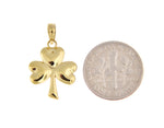 Φόρτωση εικόνας στο εργαλείο προβολής Συλλογής, 14k Yellow Gold Celtic Shamrock 3 Leaf Clover Pendant Charm
