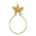 Afbeelding in Gallery-weergave laden, 14K Yellow Gold Butterfly Charm Holder Hanger Connector Pendant

