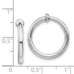 Φόρτωση εικόνας στο εργαλείο προβολής Συλλογής, Sterling Silver Classic Round Endless Hoop Non Pierced Clip On Earrings 18mm x 2.5mm
