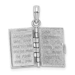 Kép betöltése a galériamegjelenítőbe: 14K White Gold Holy Bible Book Lord&#39;s Prayer 3D Pendant Charm
