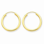 Carica l&#39;immagine nel visualizzatore di Gallery, 14K Yellow Gold 13mm x 2mm Round Endless Hoop Earrings

