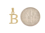 Afbeelding in Gallery-weergave laden, 10K Yellow Gold Uppercase Initial Letter B Block Alphabet Pendant Charm
