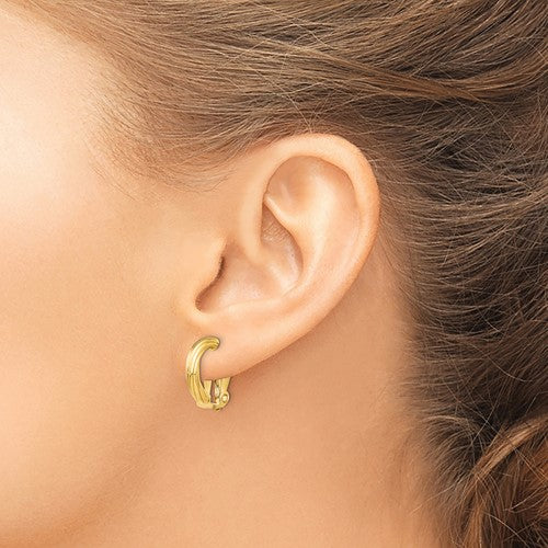 14k Yellow Gold Non Pierced Clip On  Omega Back Earrings