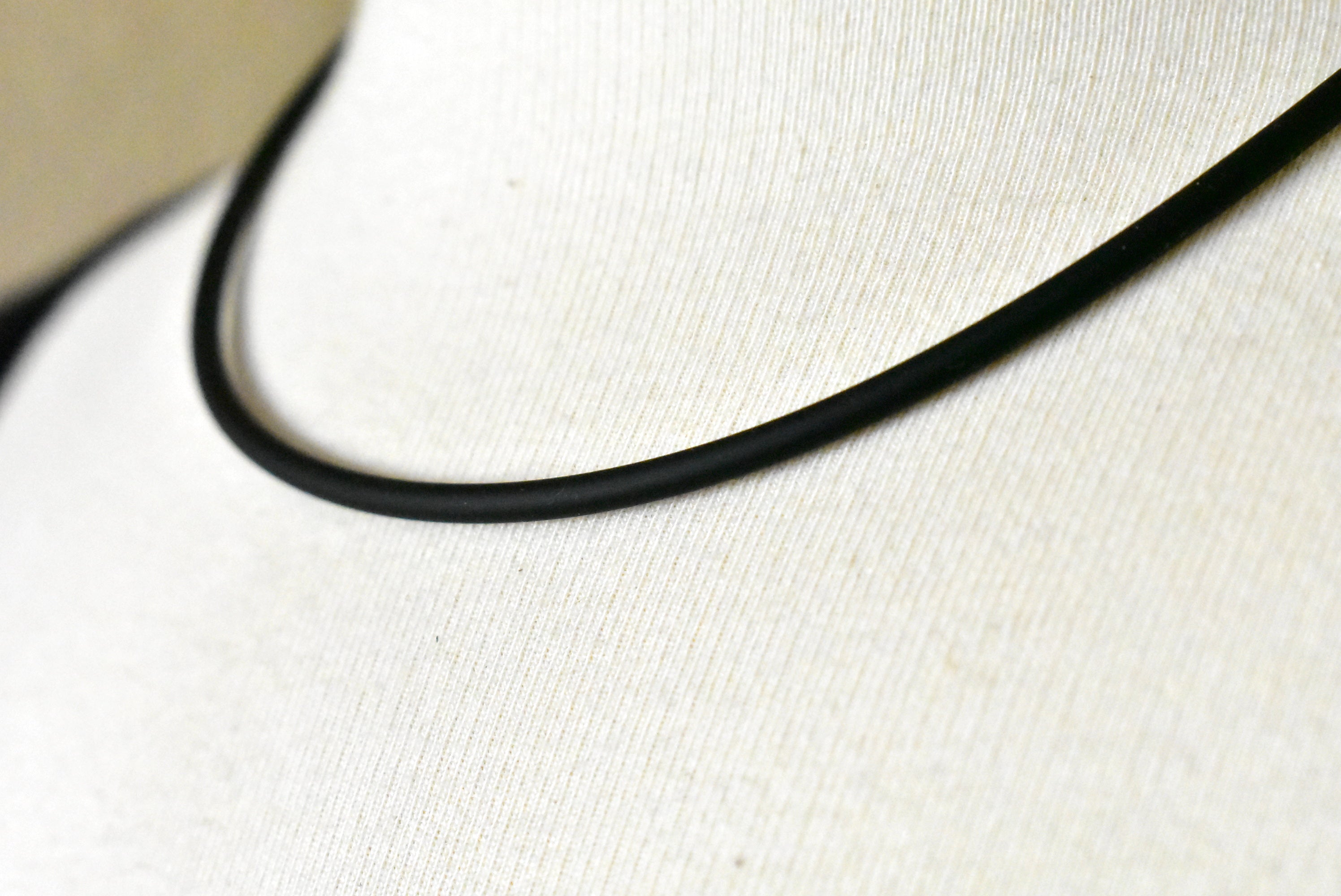 Black 3mm Rubber Cord Necklace with Sterling Silver Clasp