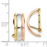 Load image into Gallery viewer, 14k Yellow White Rose Gold Tri Color Non Pierced Clip On Huggie Earrings
