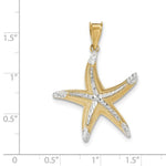 Carregar imagem no visualizador da galeria, 14k Yellow Gold and Rhodium Starfish Pendant Charm
