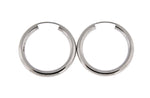 Charger l&#39;image dans la galerie, 14K White Gold 25mm x 3mm Round Endless Hoop Earrings

