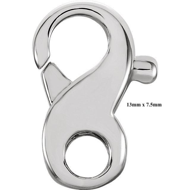 14K Yellow Gold or Sterling Silver Infinity Design Lobster Clasp Jewelry Findings