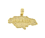 Load image into Gallery viewer, 14k Yellow Gold Jamaica Island Map Travel Pendant Charm
