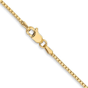 10K Yellow Gold 1.25mm Box Bracelet Anklet Choker Necklace Pendant Chain