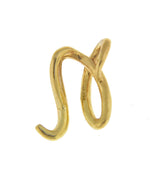 Indlæs billede til gallerivisning 14k Yellow Gold Initial Letter N Cursive Chain Slide Pendant Charm
