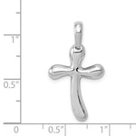 Load image into Gallery viewer, 14k White Gold Freeform Cross Open Back Pendant Charm
