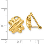 Φόρτωση εικόνας στο εργαλείο προβολής Συλλογής, 14K Yellow Gold Non Pierced Fancy X Omega Back Clip On Earrings
