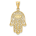 Загрузить изображение в средство просмотра галереи, 14k Yellow Gold Chamseh Hamsa Hand of God with Enamel Pendant Charm
