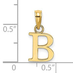Indlæs billede til gallerivisning 14K Yellow Gold Uppercase Initial Letter B Block Alphabet Pendant Charm
