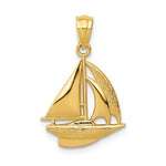 Cargar imagen en el visor de la galería, 14k Yellow Gold Sailboat Sailing Nautical Pendant Charm
