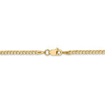 Afbeelding in Gallery-weergave laden, 14k Yellow Gold 2.2mm Beveled Curb Link Bracelet Anklet Necklace Pendant Chain

